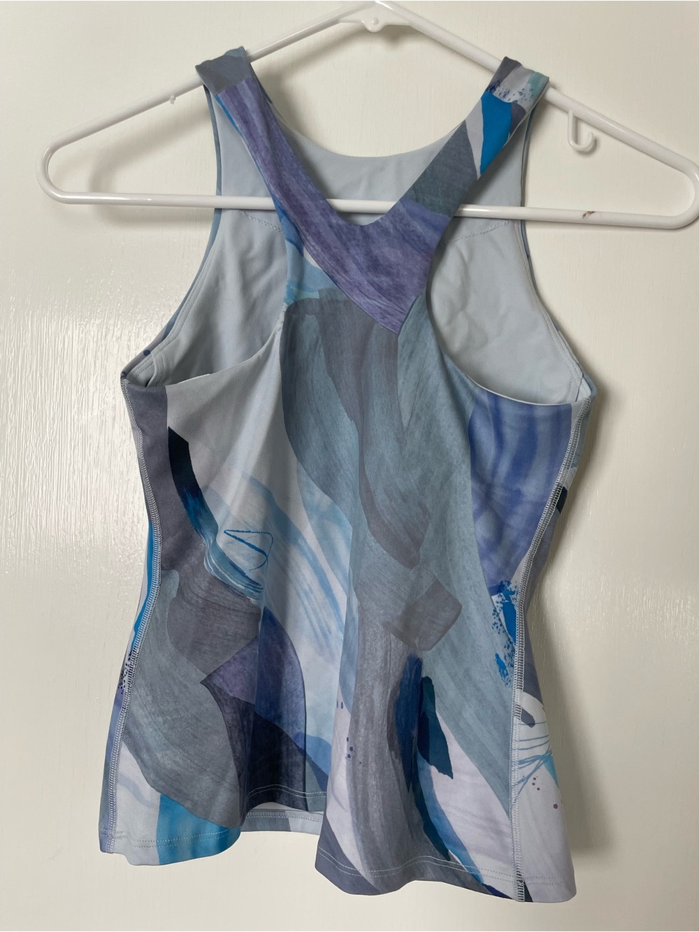 Athleta Abstract Brushstroke Tank Top - Blue & Gray - Picture 2 of 3